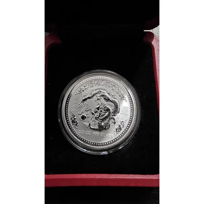 2000 Perth Mint Australian Lunar Series I - Year of the Dragon 1/2 oz Silver 