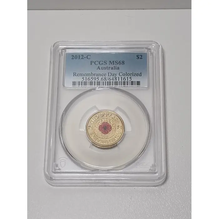 2012-C Mint Remembrance Day Red Poppy PCGS MS 68 $2 coin