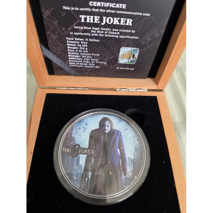 Mint of Gdansk The Joker 2025 200g .999 Silver Matte Coin, Certificate 56/100