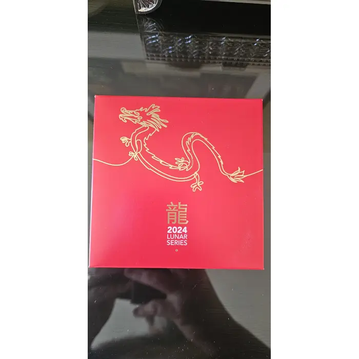 2024 Lunar Series - Year of the Dragon - $5  fine silver proof domed coin