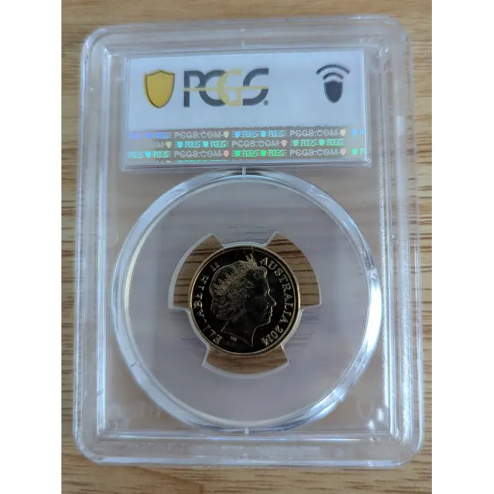 2014 PCGS MS64 Coloured Remembrance Day $2