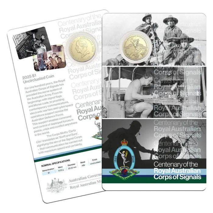 2025 $1 CENTENARY OF THE ROYAL AUSTRALIAN CORPS OF SIGNALS COIN