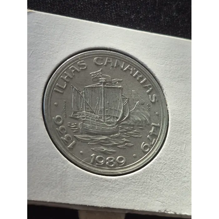 1989 Portugal 100 Escudos – Commemorative Canary Islands Discovery Coin