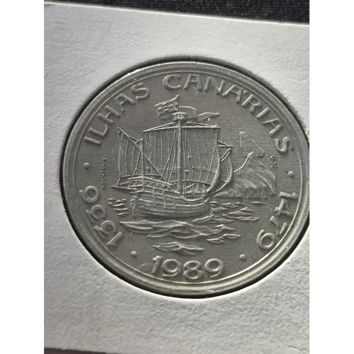 1989 Portugal 100 Escudos – Commemorative Canary Islands Discovery Coin