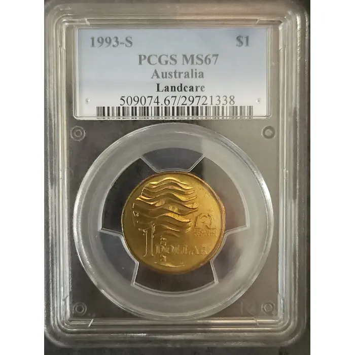 1993-S $1 Landcare  Grade MS67 PCGS 29721338  Mintmark	1993-S