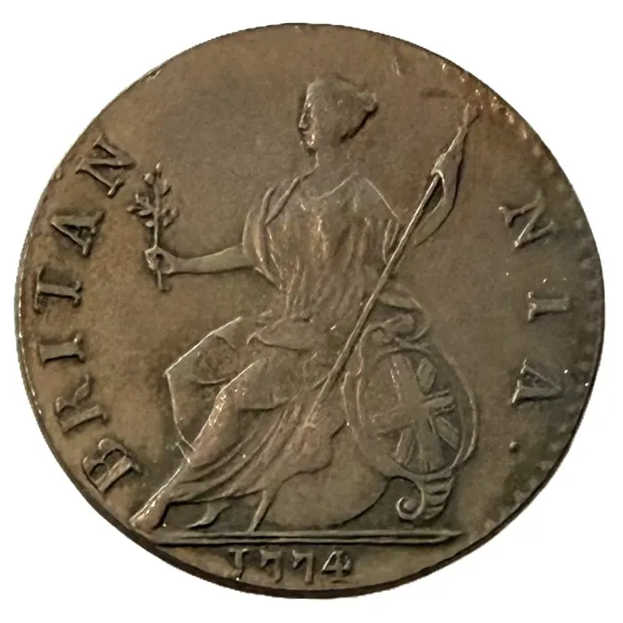 ENGLISH 1774 George III halfpenny (S3774) aEF