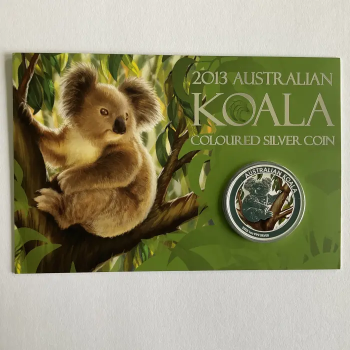 2013 $1 Koala 1ox Silver Coloured UNC Coin  - Perth Mint 