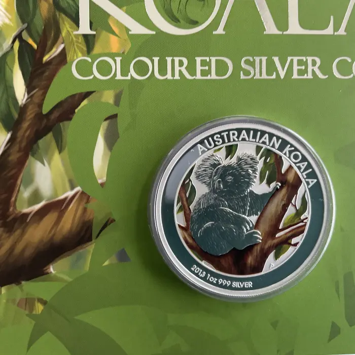 2013 $1 Koala 1ox Silver Coloured UNC Coin  - Perth Mint 
