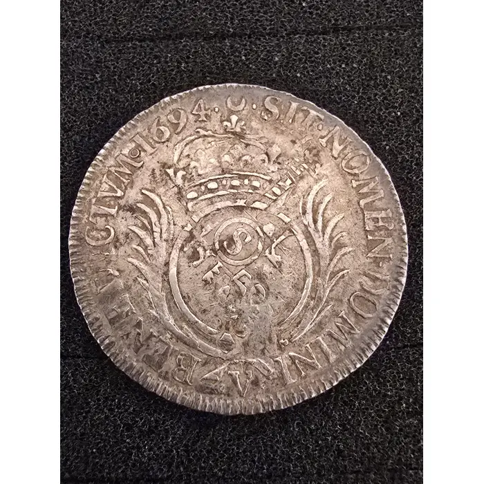 1694 LOUIS XIV “THE SUN KING” SILVER HALF ÉCU – REIMS MINT
