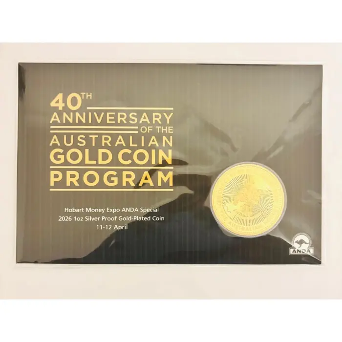 2026 Australian Nugget 40th Anniversary 1oz Gold-Plated ANDA Hobart IN HAND