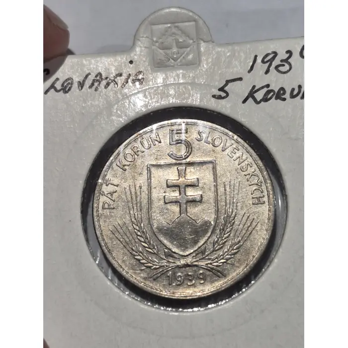 1939 Slovakia 5 Korún Coin