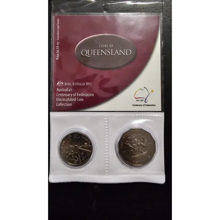 2001 Coins of Queensland – Centenary of Federation Uncirculated 2-Coin Set