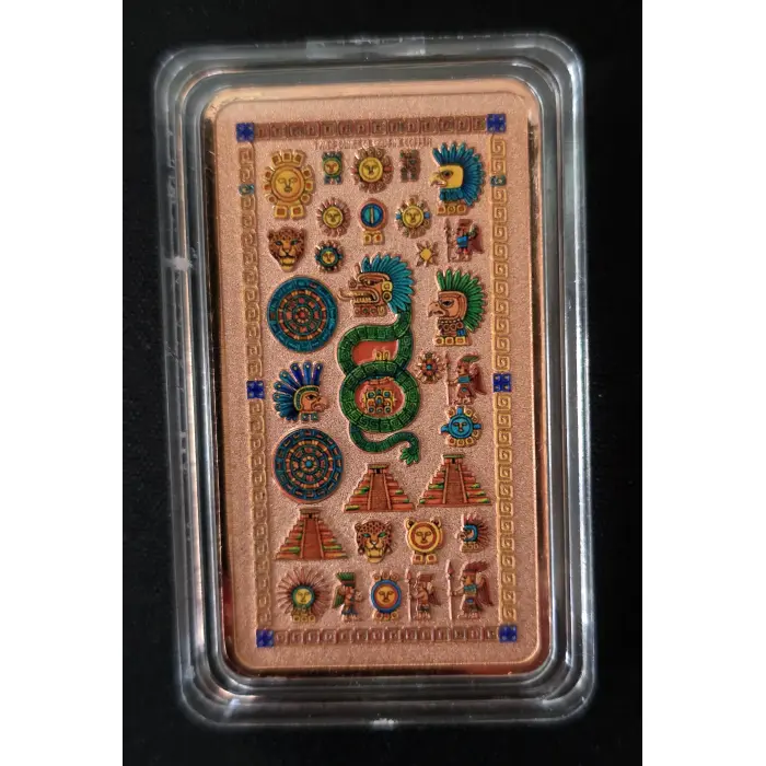 Premium 4pc Bullion Lot: 2x 1oz Wessex Mint Copper Bars, Armor of God & Aztec Dr