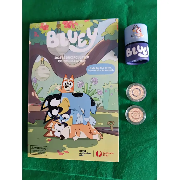 2026 $2 Bluey unopened Tube/Folder set.