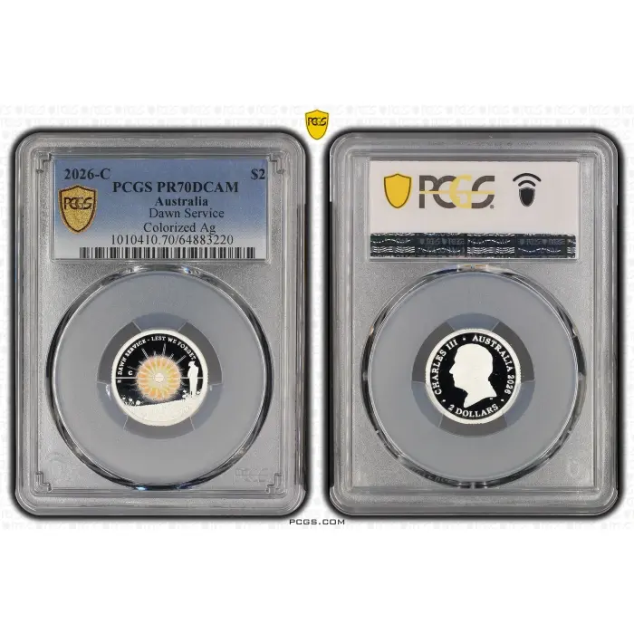 2026 - C Mint Dawn Service Silver Proof $2 Coin PCGS Graded PR70DCAM