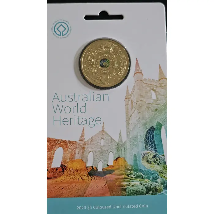 2023 Australian World Heritage $5 Coloured Frosted Uncirculated Coin
