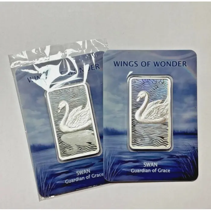 2026 Wings of Wonder Swan 1oz Silver Hologram Bar Limited Mintage 