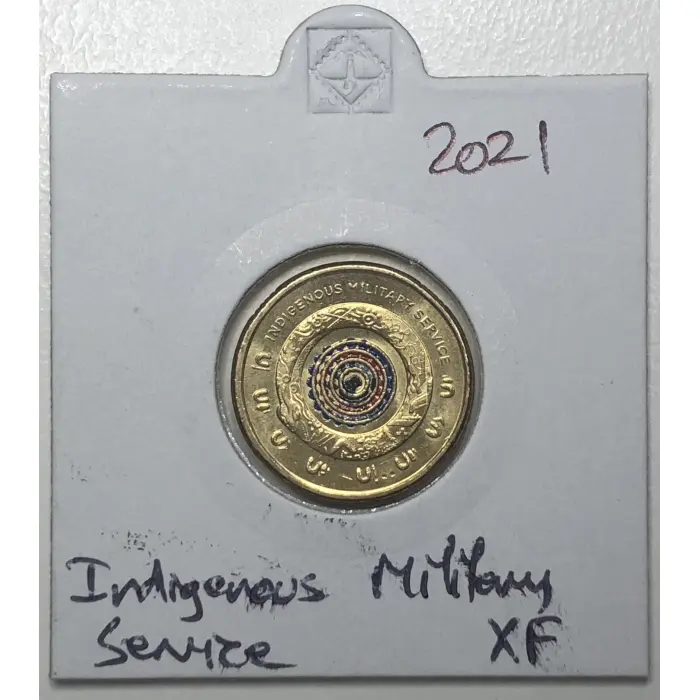 2021 $2 Indigenous Military Service Two Dollar Coloured lighltly circulated