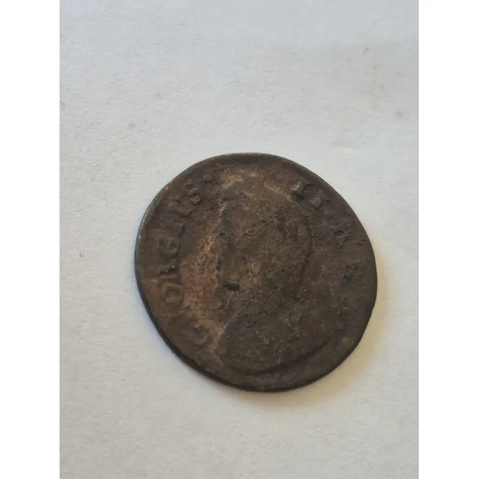 ​Authentic 1737 British King George II Copper Farthing (18th Century