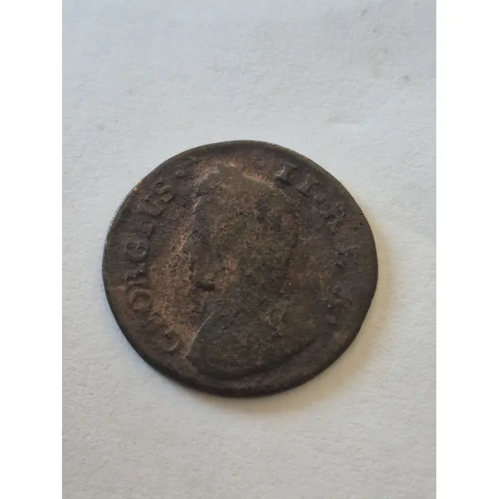 ​Authentic 1737 British King George II Copper Farthing (18th Century