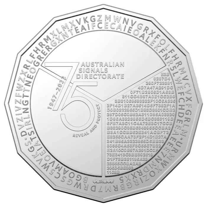 2022 50C AUSTRALIAN SIGNALS DIRECTORATE 75TH ANNIVERSARY UNC COIN