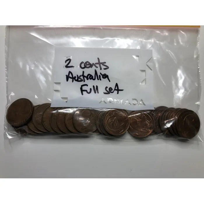 2 Cents - full set of Australian decimal 2 cent coins 1966 to 1989