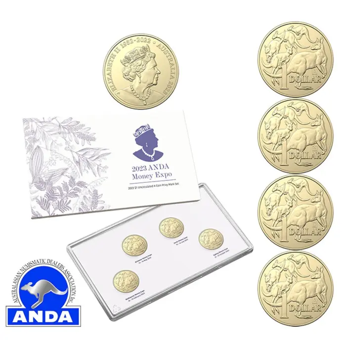 2023 ANDA MONEY EXPO $1 PRIVY MARK 4-COIN SET