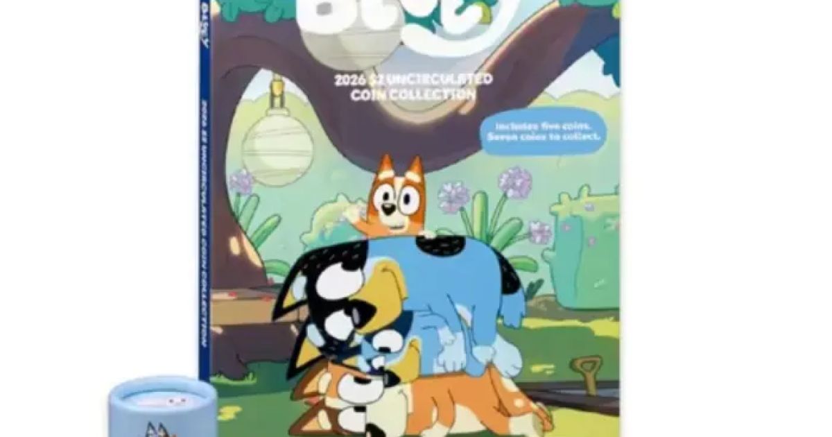 2026 Bluey Folder + Tube + 2 Coloured Till Coins