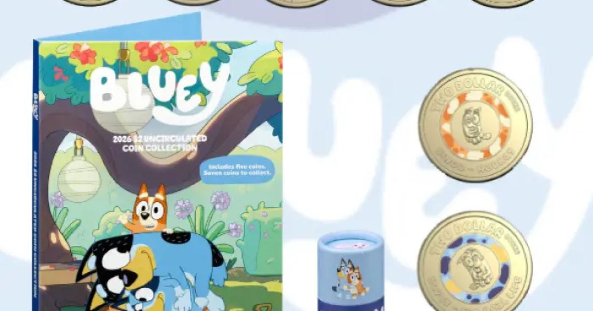 2026 $2 Bluey Opened Tube/Folder set INCLUDES 2 x TILL COINS UNC